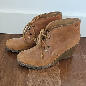 Sperry Brown Wedge Ankle Shoes